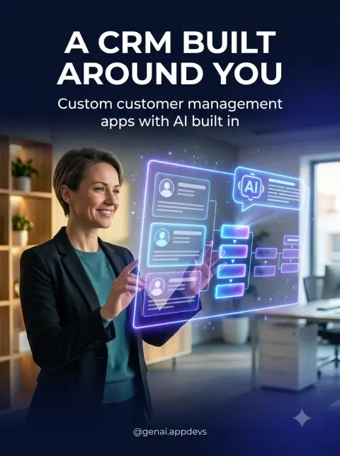Business owner viewing a custom CRM