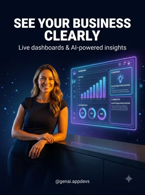 Live business dashboard with AI insights